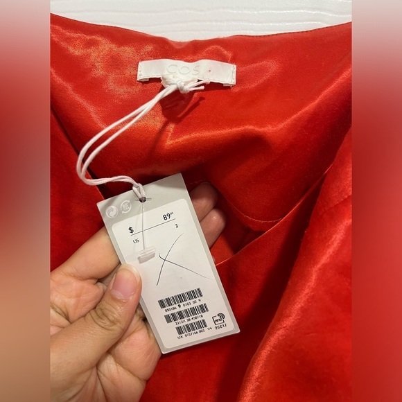 COS Red Orange Silky Cami Top- Size 2 - Picture 8 of 11